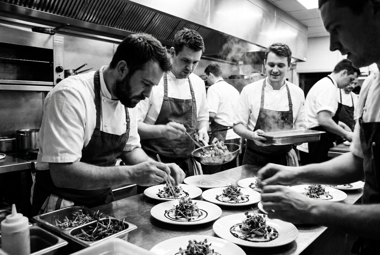 Chefs working in a Gourmet Innovation kitchen
